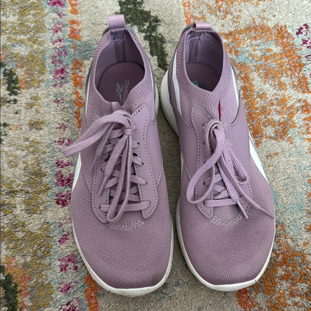 Reebok Purple Sneakers with Suede Upper and White Sole
